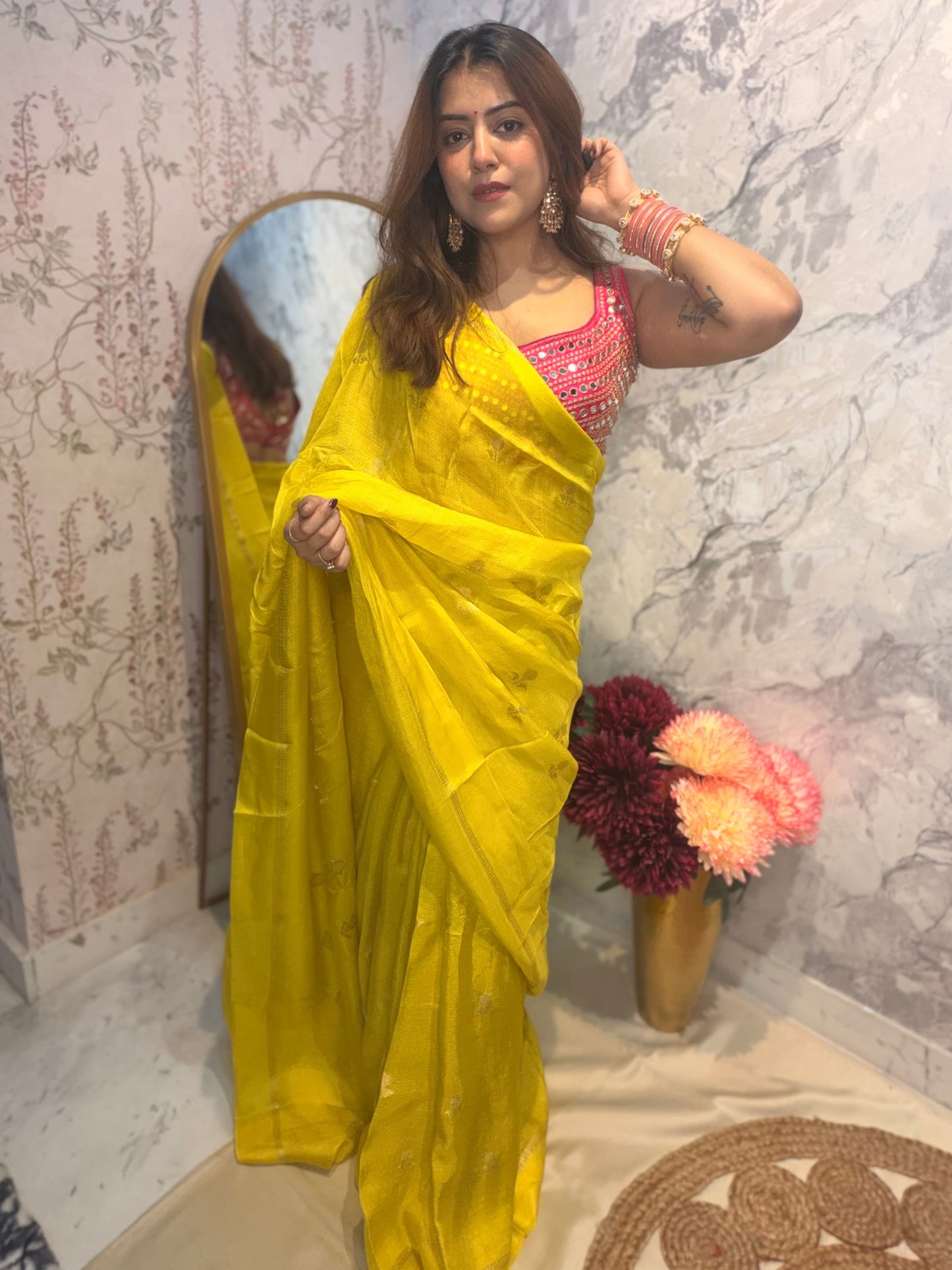 Sunehri Mulberry Silk Saree
