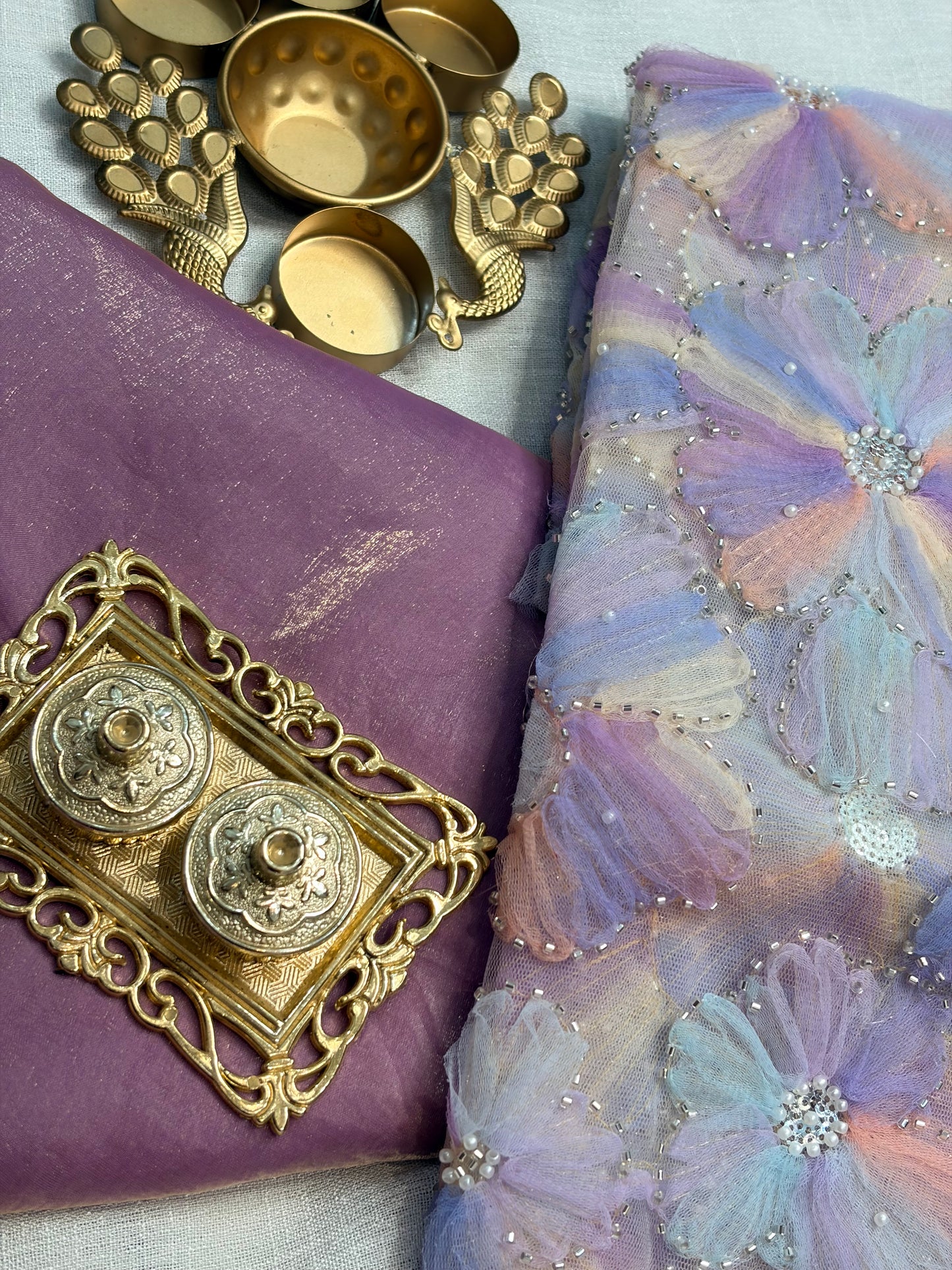 Kohinoor Tissue Saree (Purple)