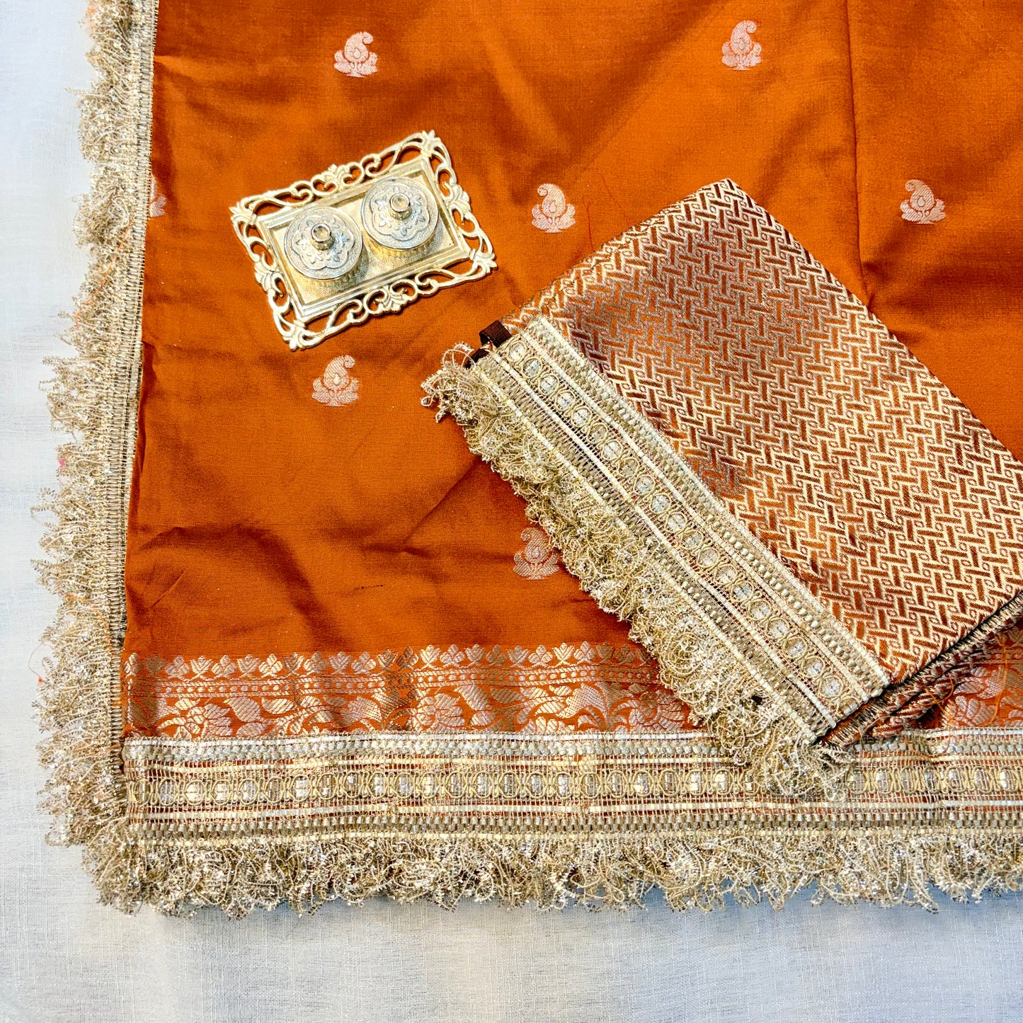 Aafreen Banarasi Silk Saree (Orange)