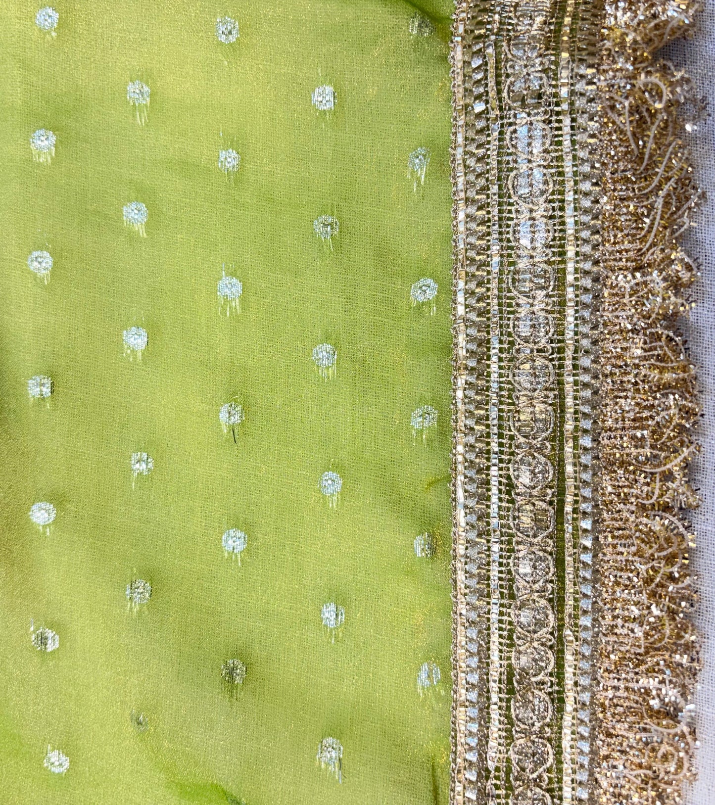 Lime Éclat Saree