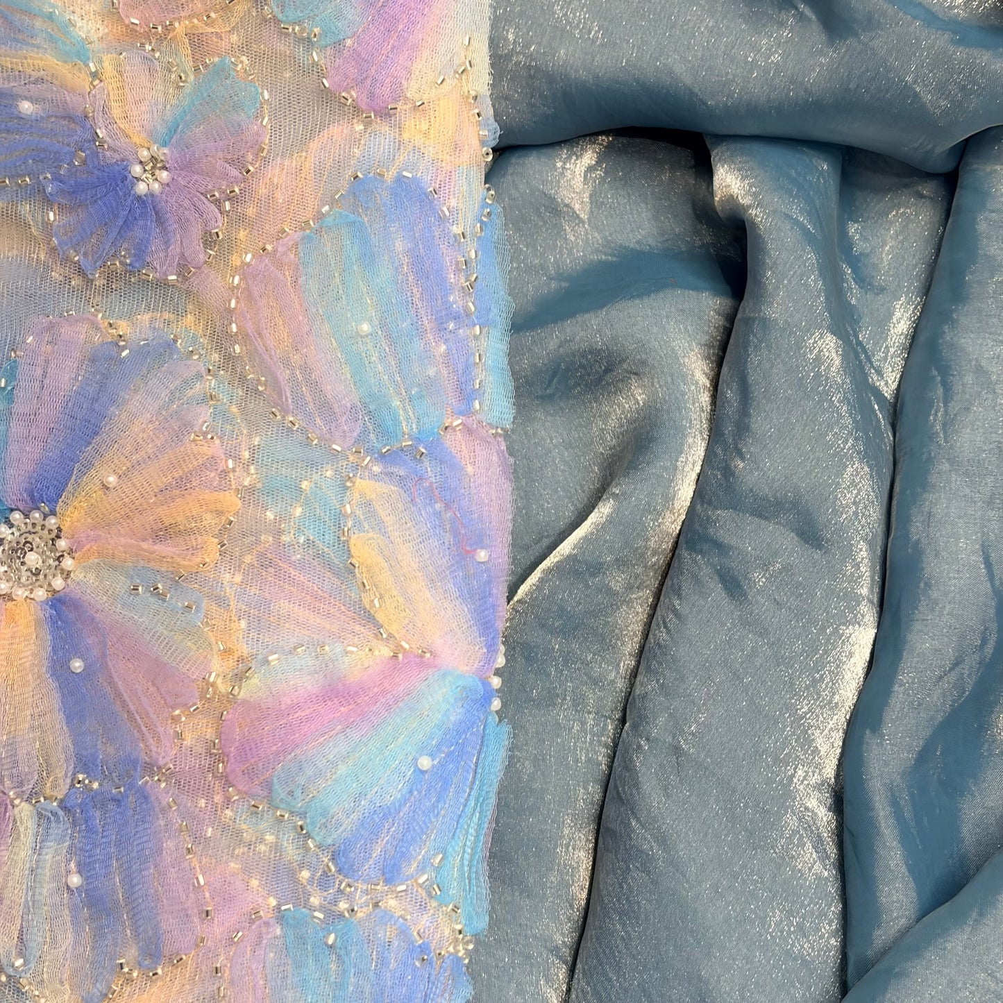 Kohinoor Tissue Saree (Ocean)