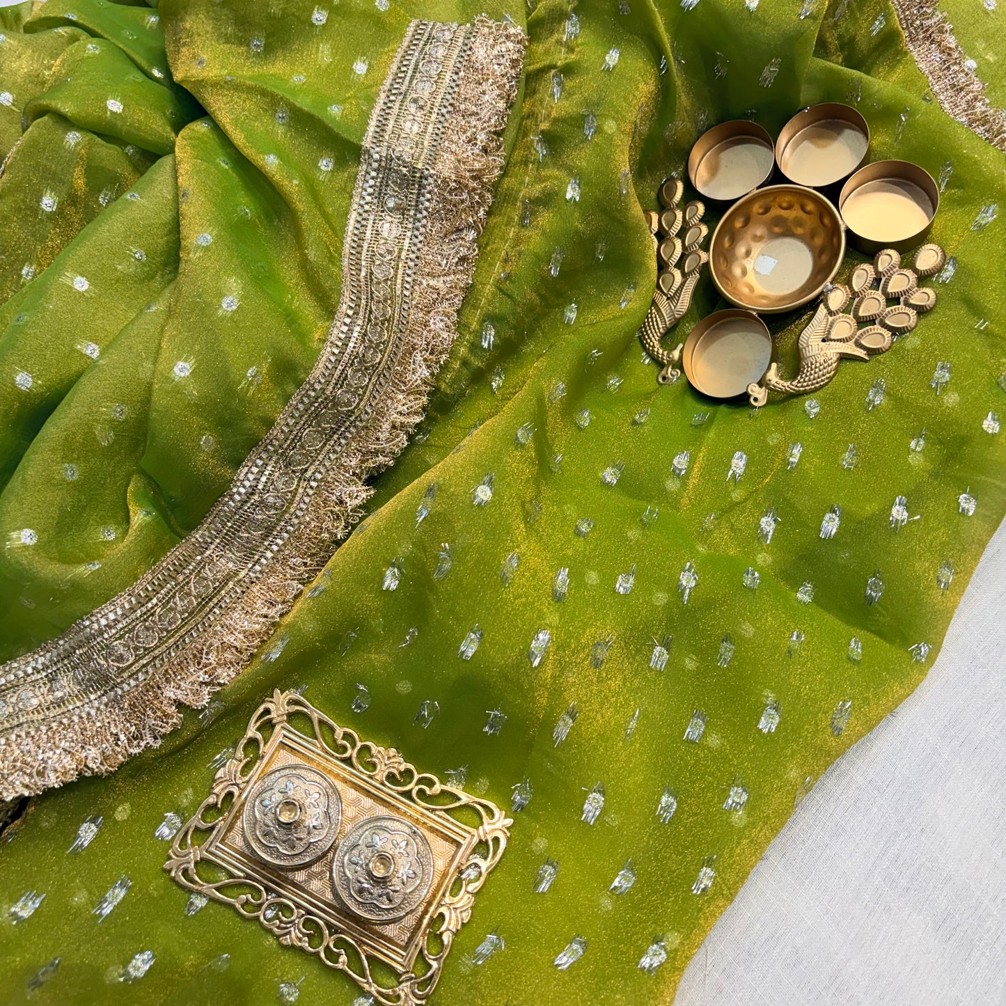 Lime Éclat Saree