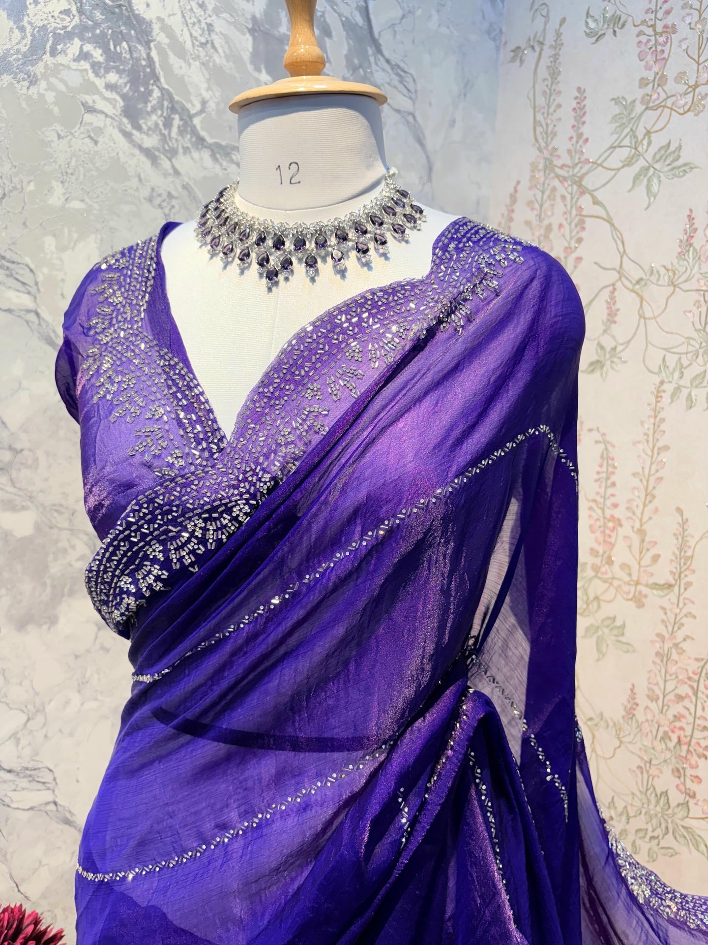 Amethyst Bloom Saree