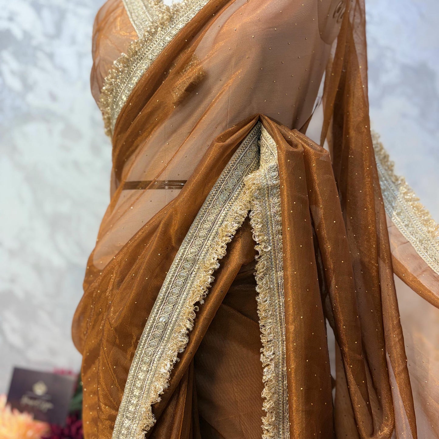 Zariya Tissue Saree (Bronze)