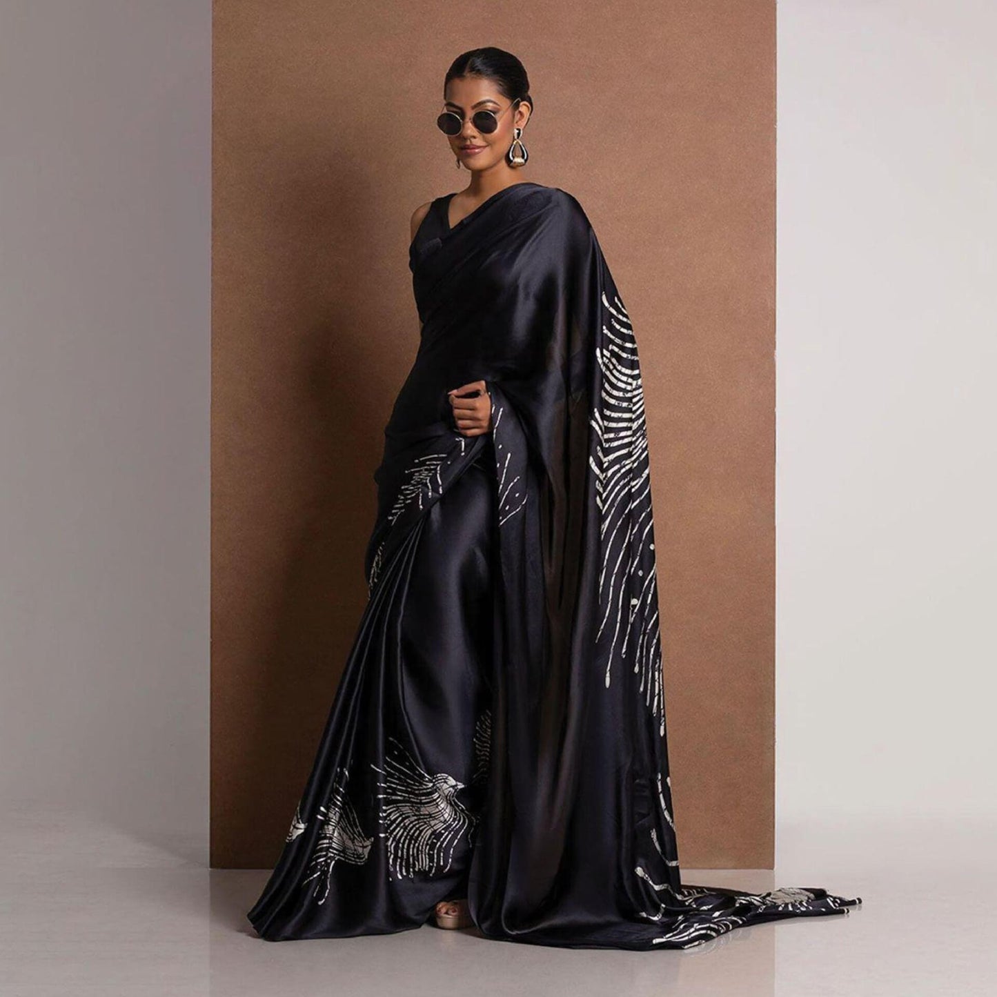 Noir Digital Satin Saree