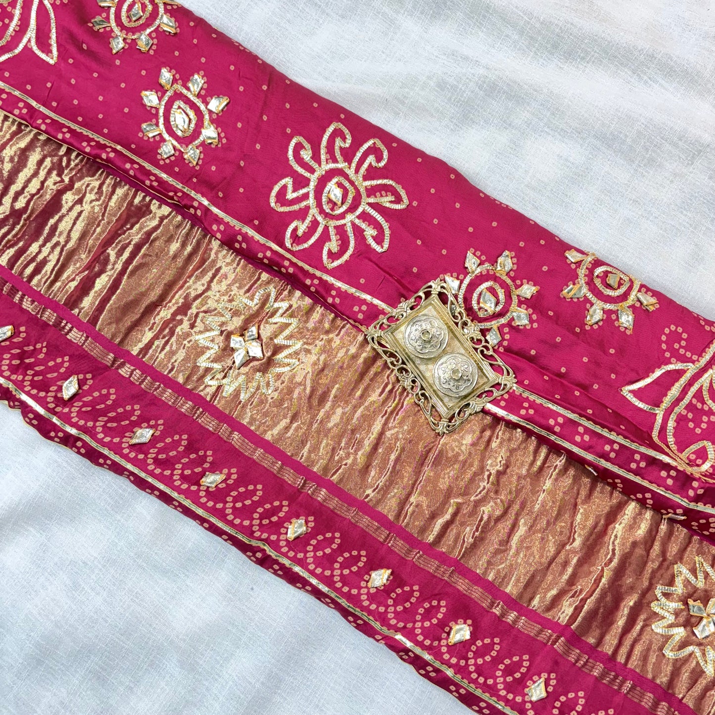 Meher Bandhani Tissue Saree (Pink)