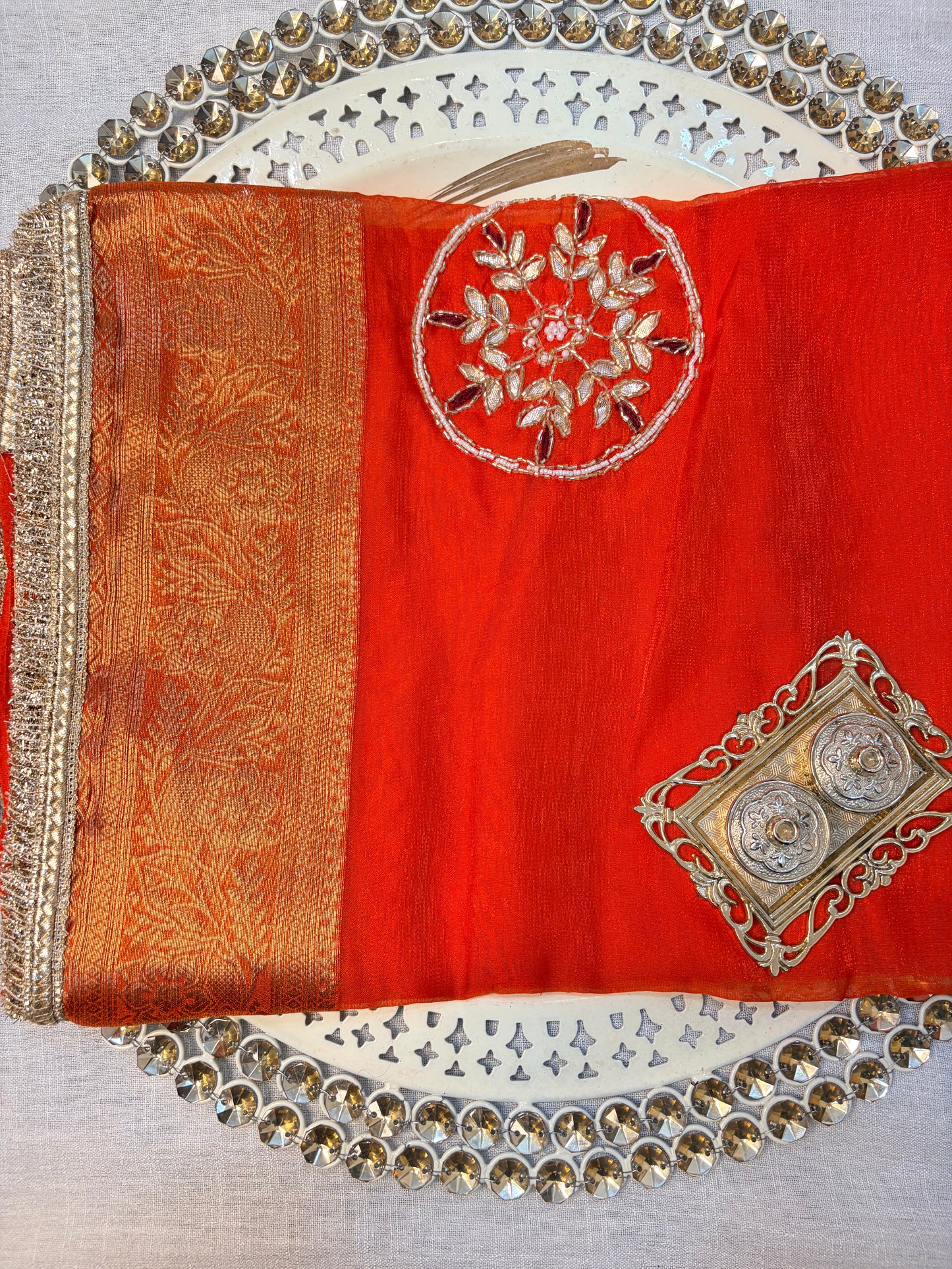 Sunlit Amber Saree