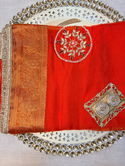 Sunlit Amber Saree