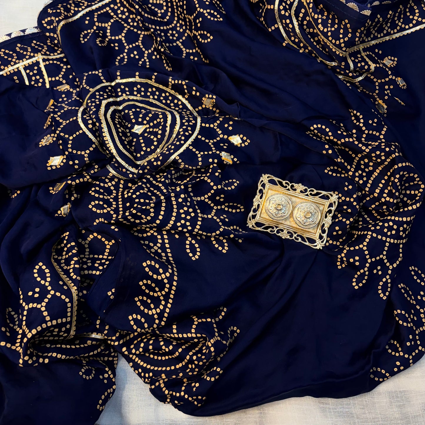 Meher Bandhani Tissue Saree (Blue)