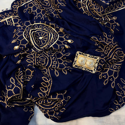 Meher Bandhani Tissue Saree (Blue)