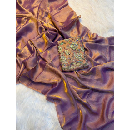 Mahira Tissue Saree (Lavender Mauve)