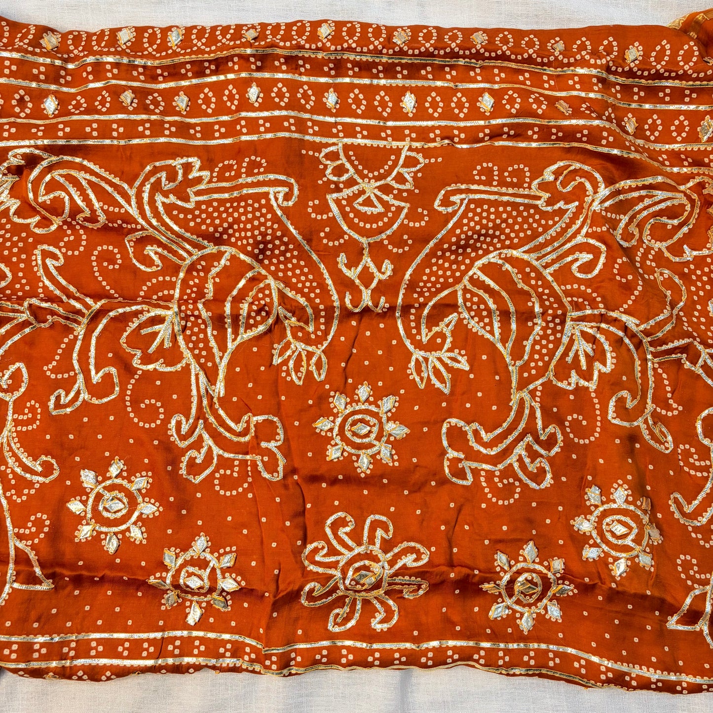 Meher Bandhani Tissue Saree (Orange)