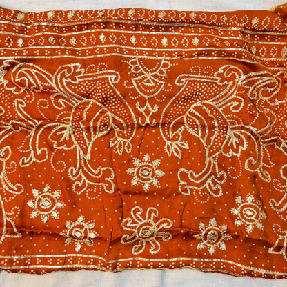 Meher Bandhani Tissue Saree (Orange)