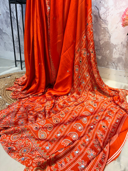 RangrezAjrakh Silk Saree