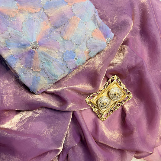 Kohinoor Tissue Saree (Purple)