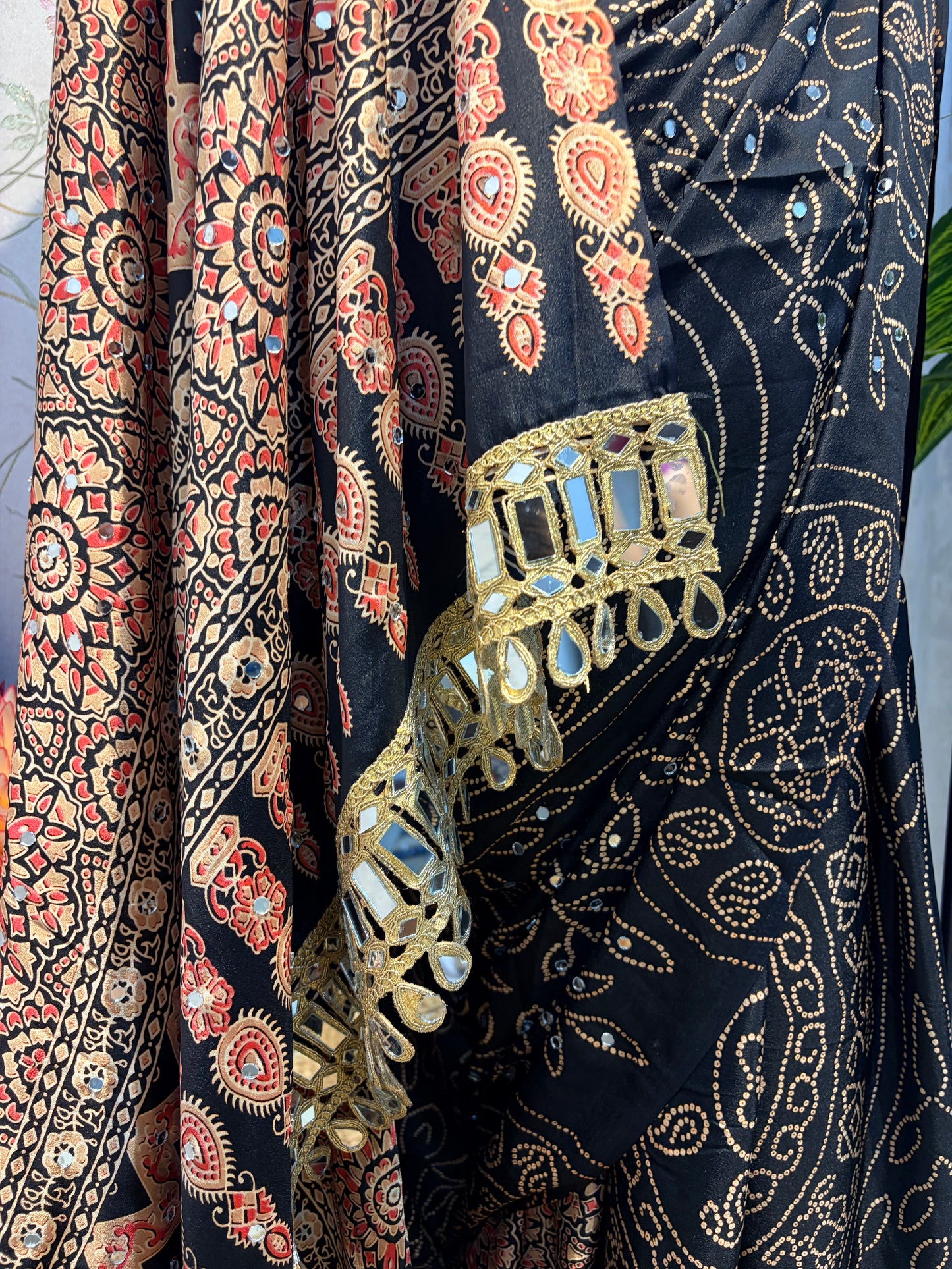 Kasturi Ajrakh Saree