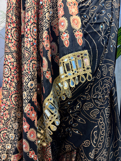 Kasturi Ajrakh Saree
