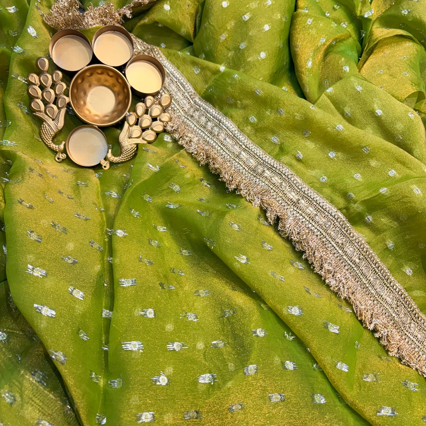 Lime Éclat Saree