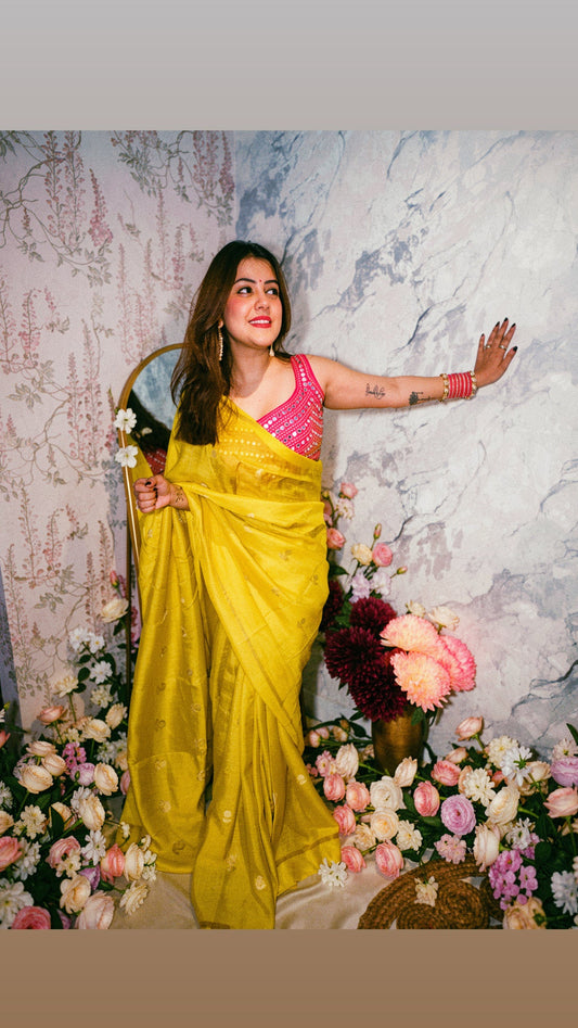 Sunehri Mulberry Silk Saree