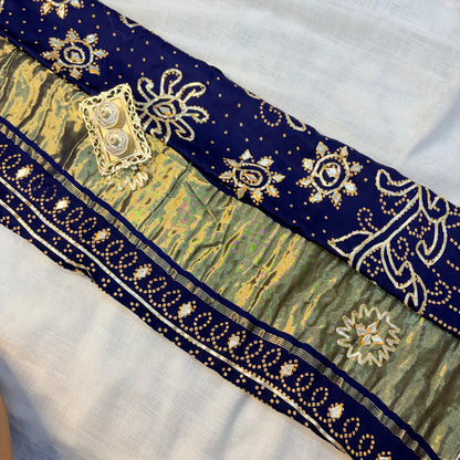 Meher Bandhani Tissue Saree (Blue)