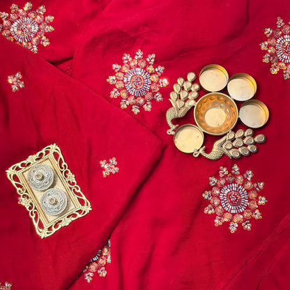 Ruby Starlight Saree