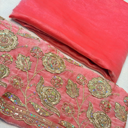 Mahira Tissue Saree (Pink)