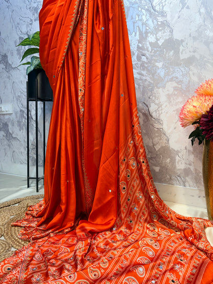RangrezAjrakh Silk Saree