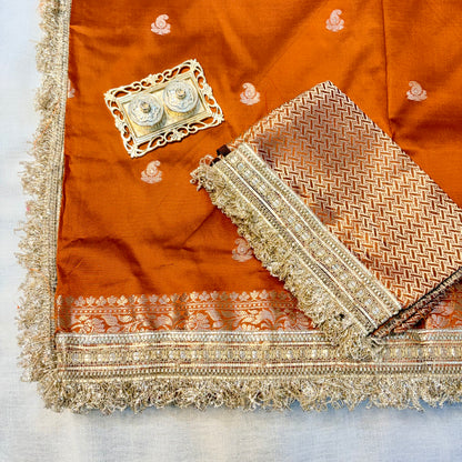 Aafreen Banarasi Silk Saree (Orange)