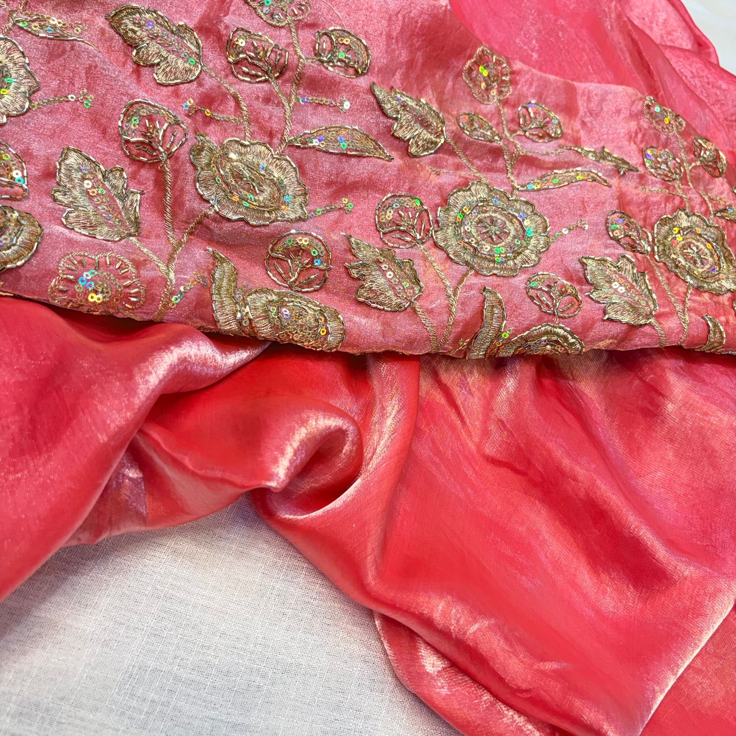 Mahira Tissue Saree (Pink)