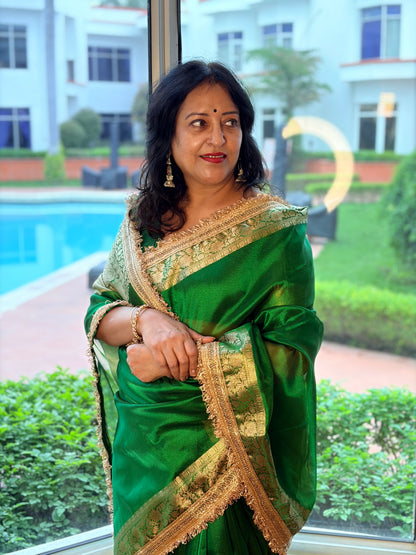Maharani Brocade Banarasi Tissue Silk Saree – Jade