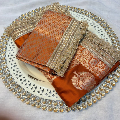 Aafreen Banarasi Silk Saree (Orange)