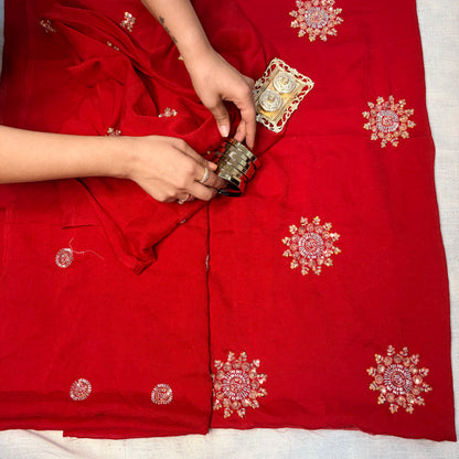 Ruby Starlight Saree