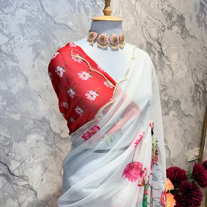 Lotus Whisper Saree