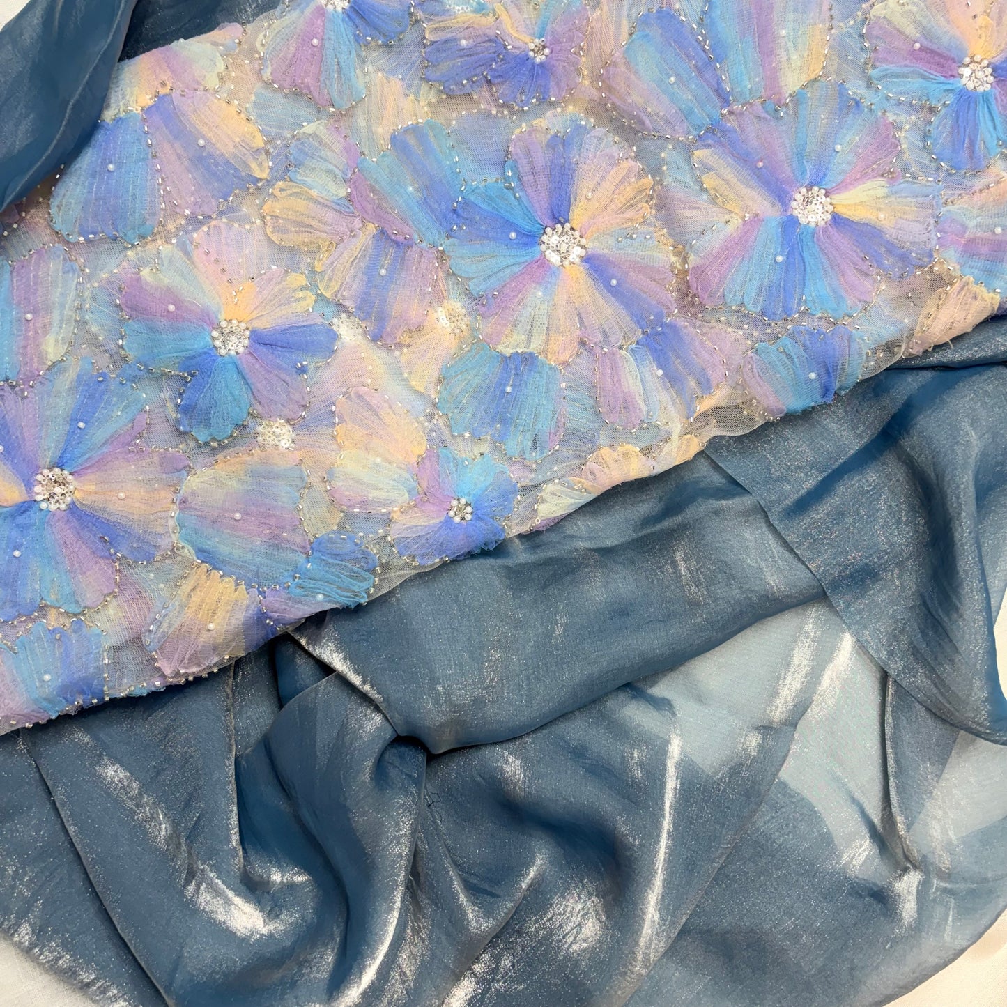 Kohinoor Tissue Saree (Ocean)
