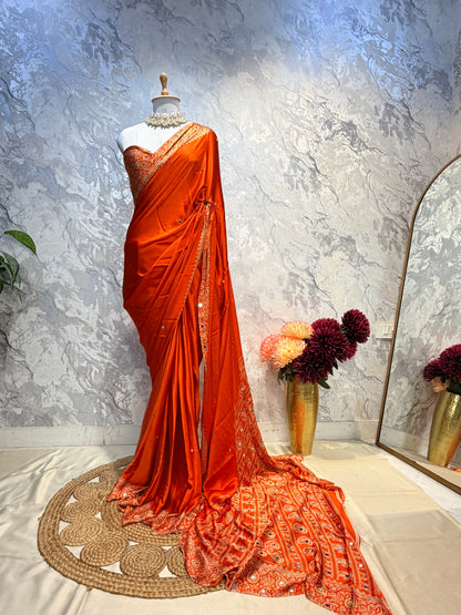 RangrezAjrakh Silk Saree