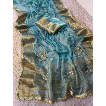 Aqua Amber Saree