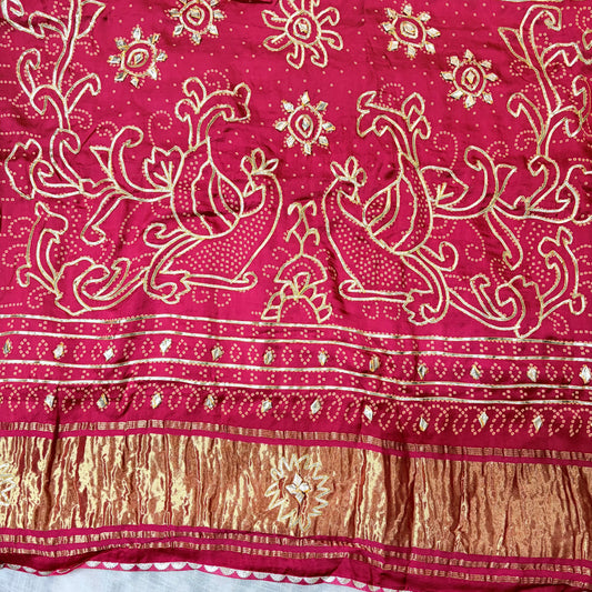 Meher Bandhani Tissue Saree (Pink)
