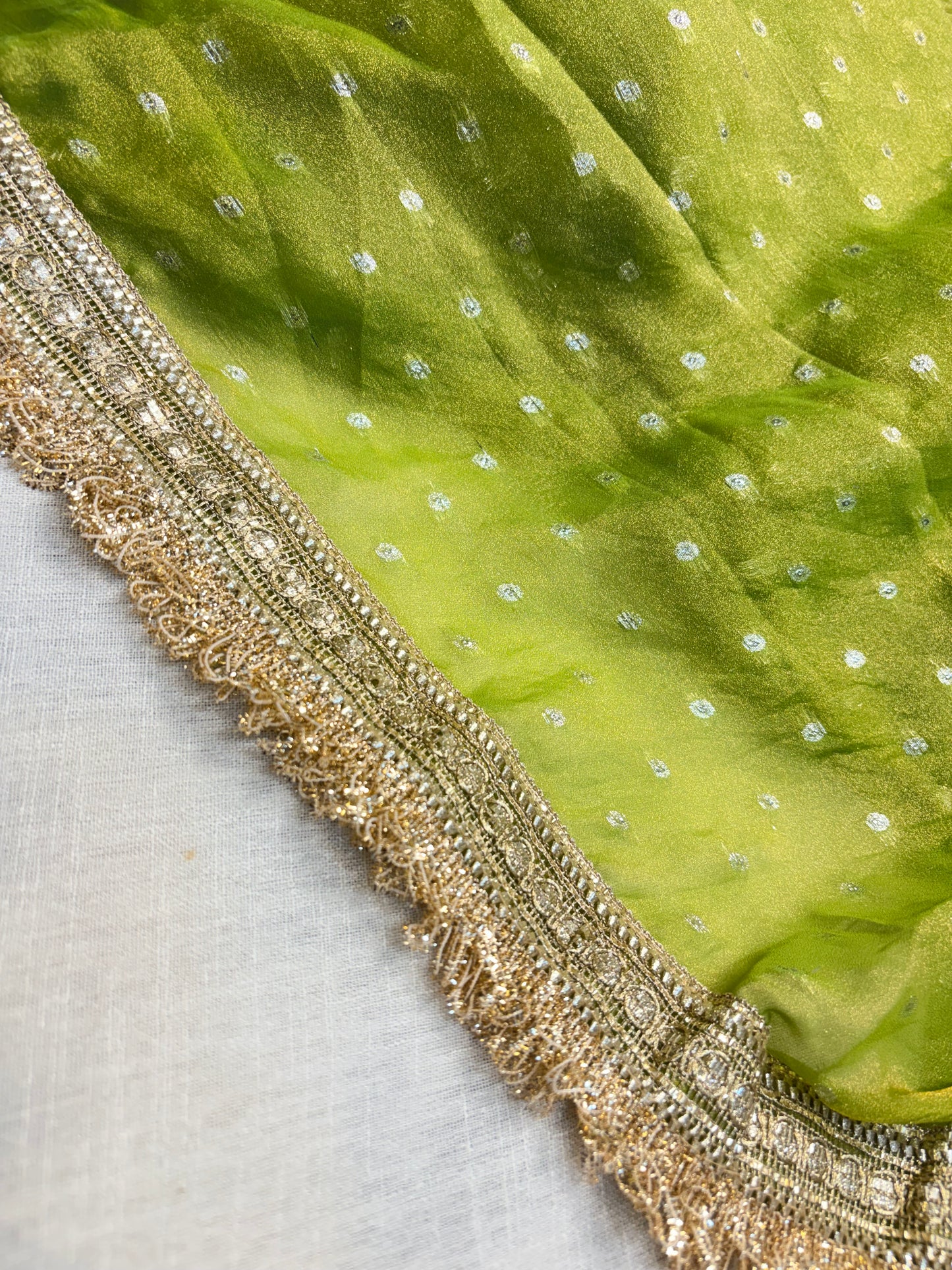 Lime Éclat Saree