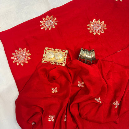 Ruby Starlight Saree