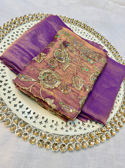 Mahira Tissue Saree (Lavender Mauve)