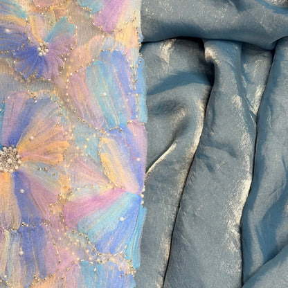 Kohinoor Tissue Saree (Ocean)
