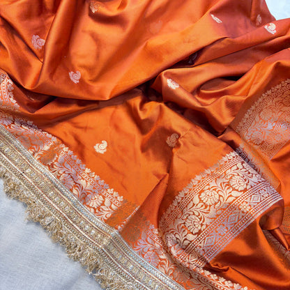 Aafreen Banarasi Silk Saree (Orange)