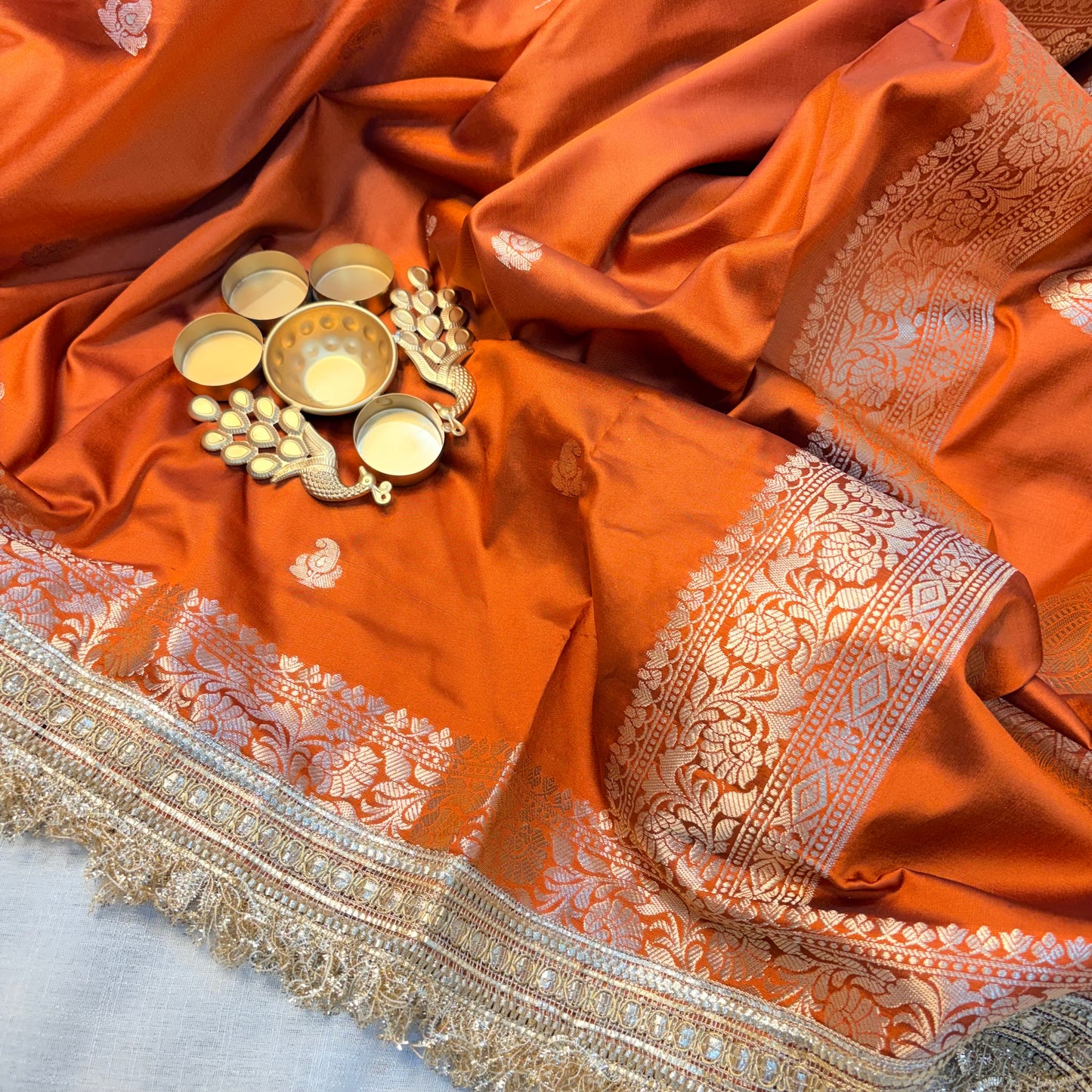 Aafreen Banarasi Silk Saree (Orange)