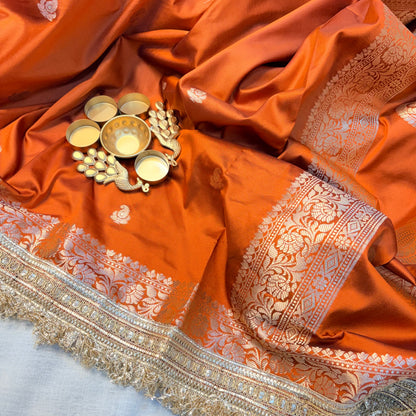 Aafreen Banarasi Silk Saree (Orange)