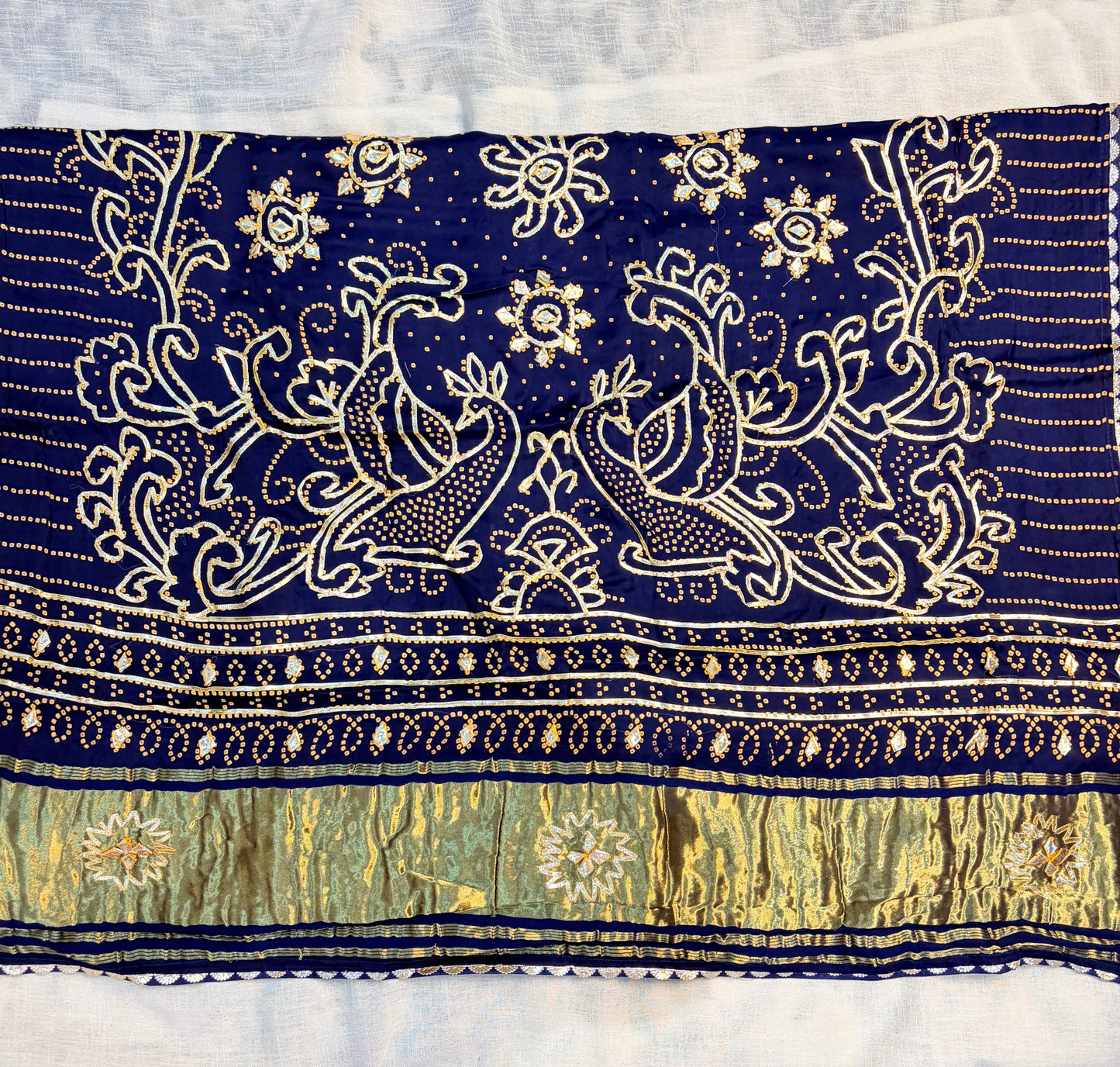 Meher Bandhani Tissue Saree (Blue)