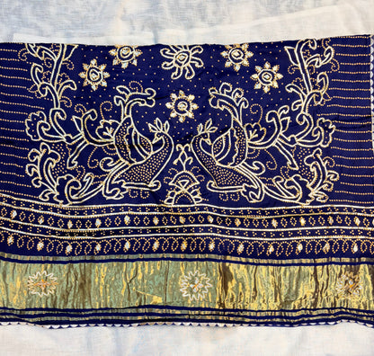 Meher Bandhani Tissue Saree (Blue)
