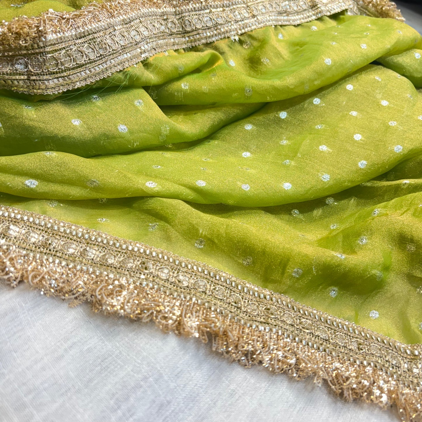Lime Éclat Saree