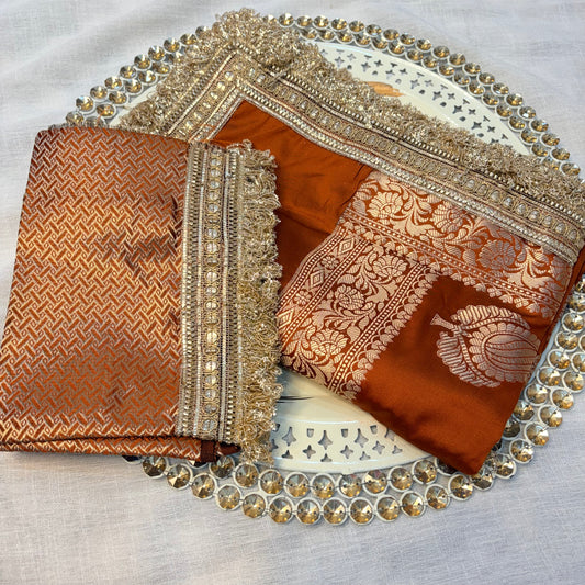 Aafreen Banarasi Silk Saree (Orange)