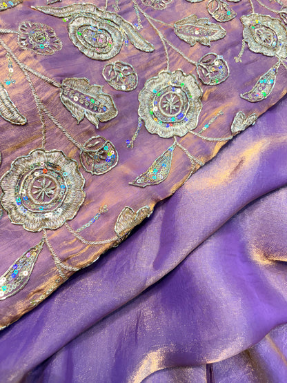 Mahira Tissue Saree (Lavender Mauve)