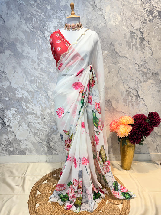 Lotus Whisper Saree